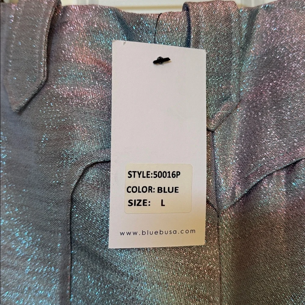Shimmering Bluebusa Iridescent Pants SzL - Picture 5 of 10